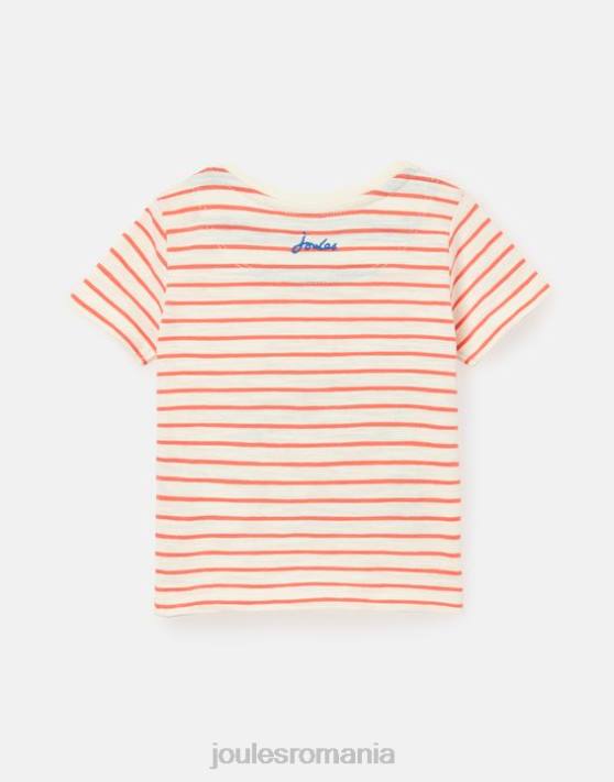 Joules bebelusii tricou tate artwork 0-3 ani 48DH401 îmbrăcăminte camion cu dungi roșii | Joules cizme