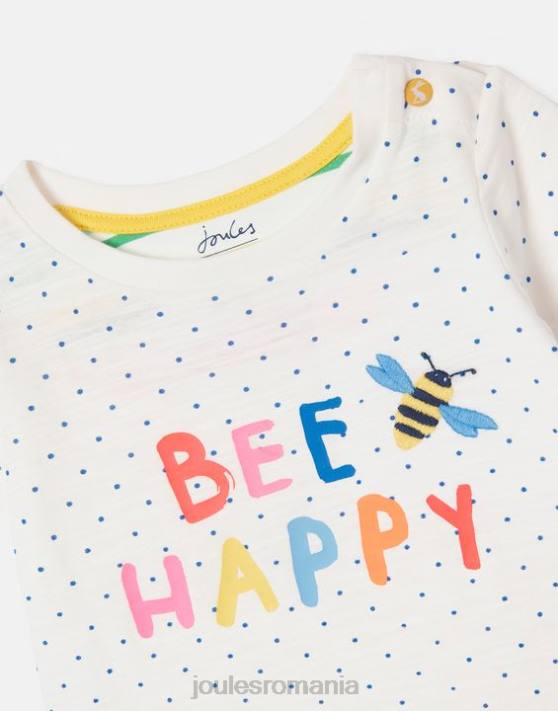 Joules bebelusii tricou tate artwork 0-3 ani 48DH422 îmbrăcăminte albină petă albă | Joules cizme