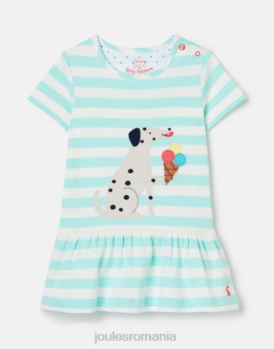 Joules fetelor dazzle artwork peplum rochie 0-3 ani 48DH394 îmbrăcăminte dungă acvatică | Joules Romania