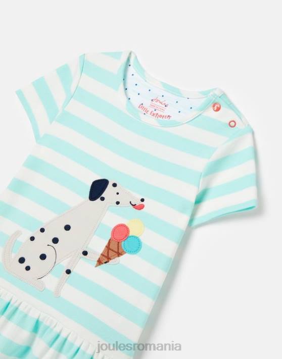 Joules fetelor dazzle artwork peplum rochie 0-3 ani 48DH394 îmbrăcăminte dungă acvatică | Joules Romania