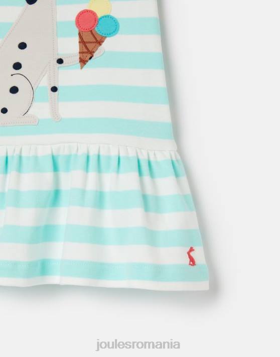 Joules fetelor dazzle artwork peplum rochie 0-3 ani 48DH394 îmbrăcăminte dungă acvatică | Joules Romania