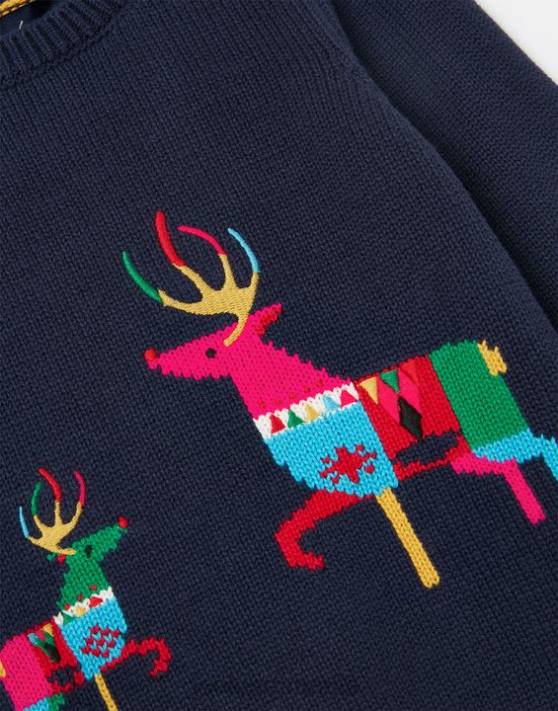 Joules fetelor pulover tricotat cracking intarsia 0-24 luni 48DH413 îmbrăcăminte reni marinei | Joules cizme