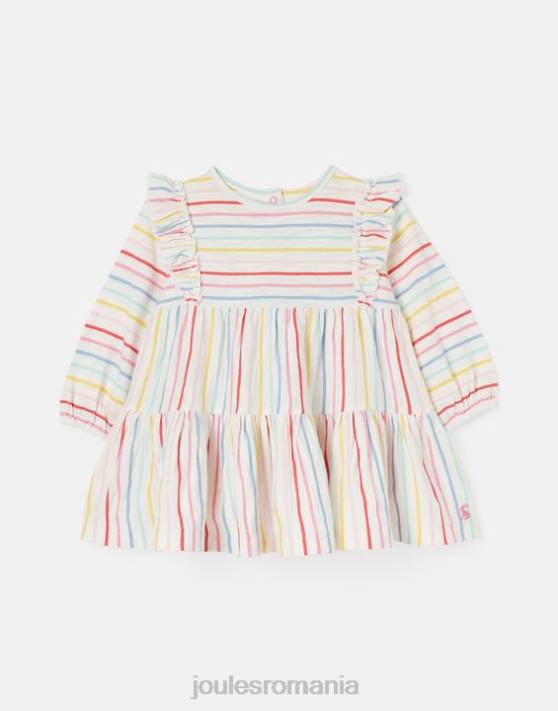 Joules fetelor rochie iola cu maneca lunga etajate 0-3 ani 48DH421 îmbrăcăminte dungi multiplă | Joules Romania