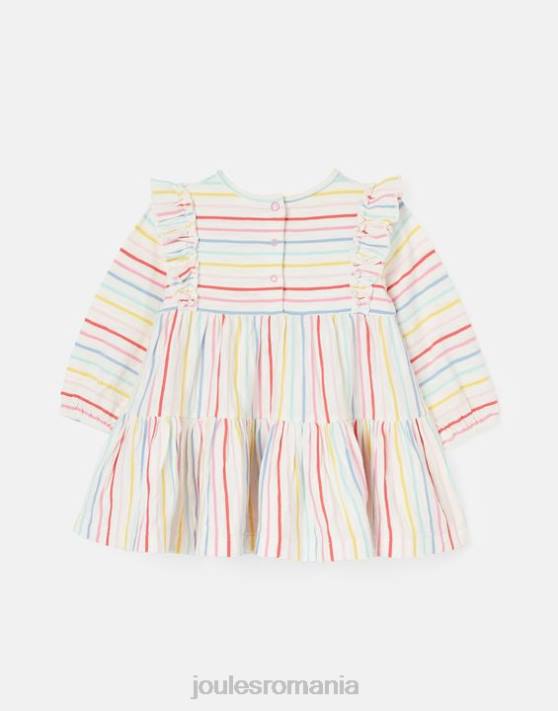 Joules fetelor rochie iola cu maneca lunga etajate 0-3 ani 48DH421 îmbrăcăminte dungi multiplă | Joules Romania