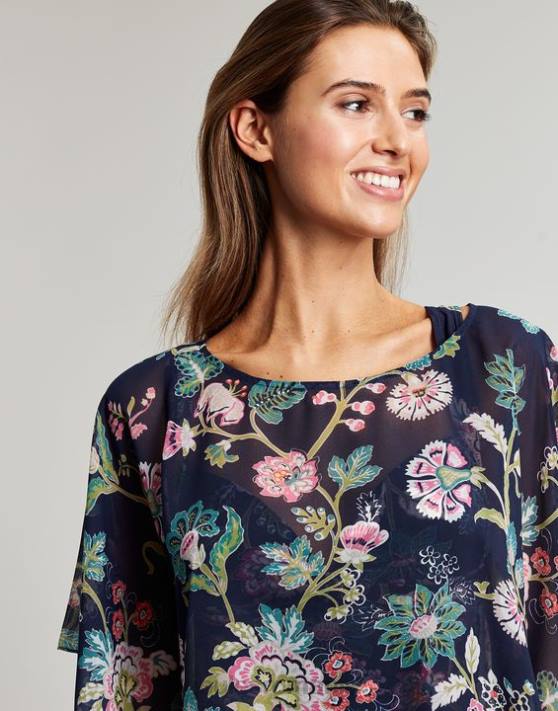Joules femeilor rosanna acoperi 48DH133 îmbrăcăminte floral bleumarin | Joules Romania
