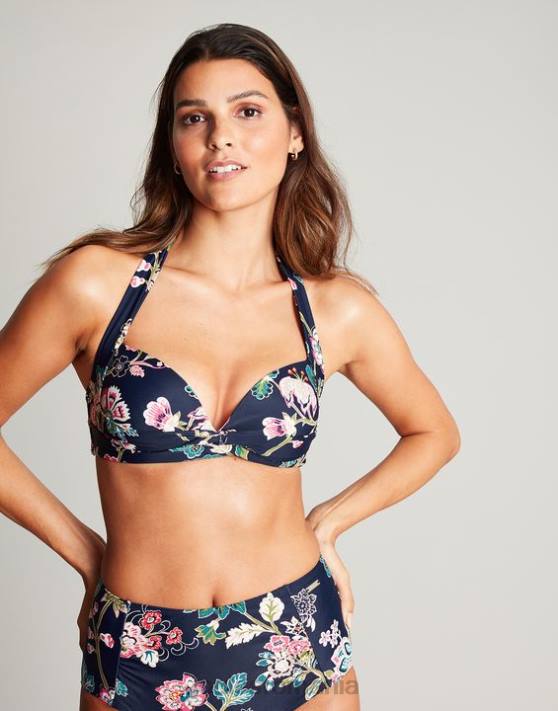 Joules femeilor top de bikini iasomie 48DH132 îmbrăcăminte floral bleumarin | Joules bags