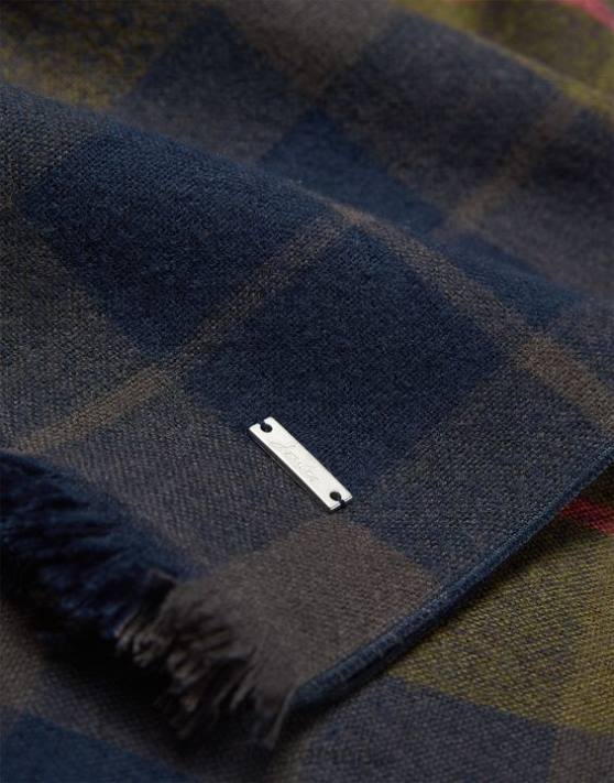 Joules femeilor eșarfă periată farnsley 48DH118 accesorii cec bleumarin | Joules Romania