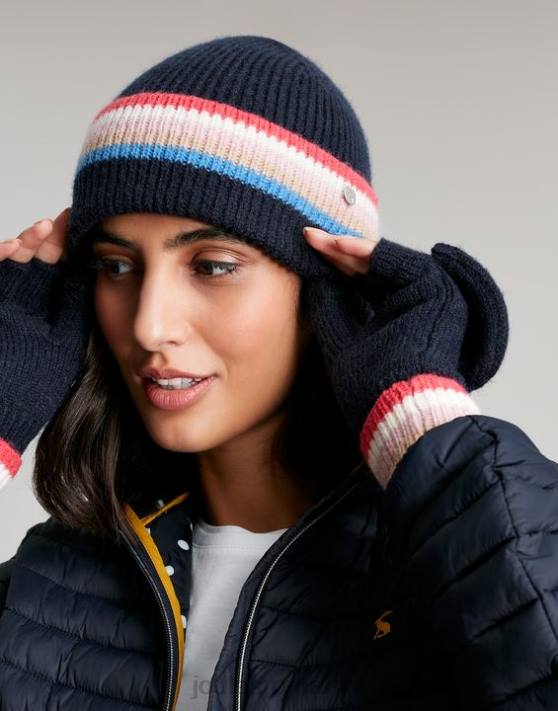 Joules femeilor palarie tricotata vera 48DH161 accesorii marina franceză | Joules cizme