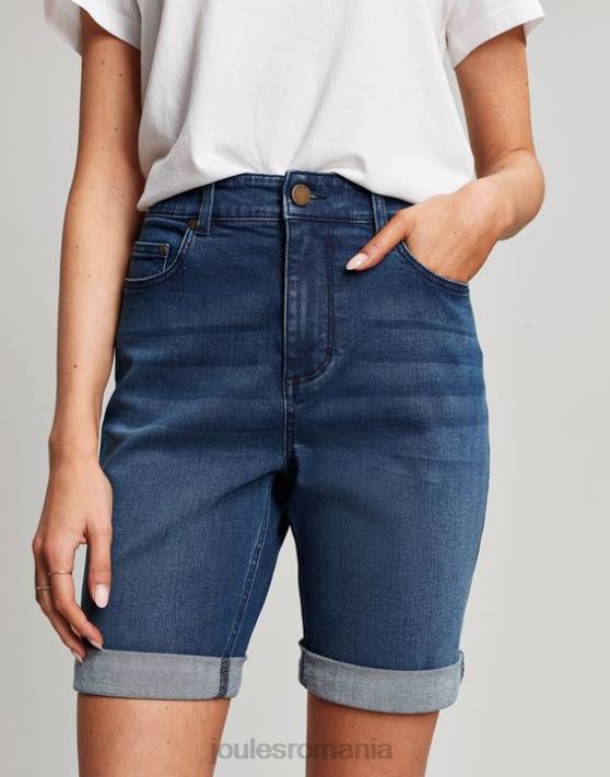 Joules femeilor pantaloni scurți lungi din denim shirley 48DH73 îmbrăcăminte mijlocul indigo | Joules Romania