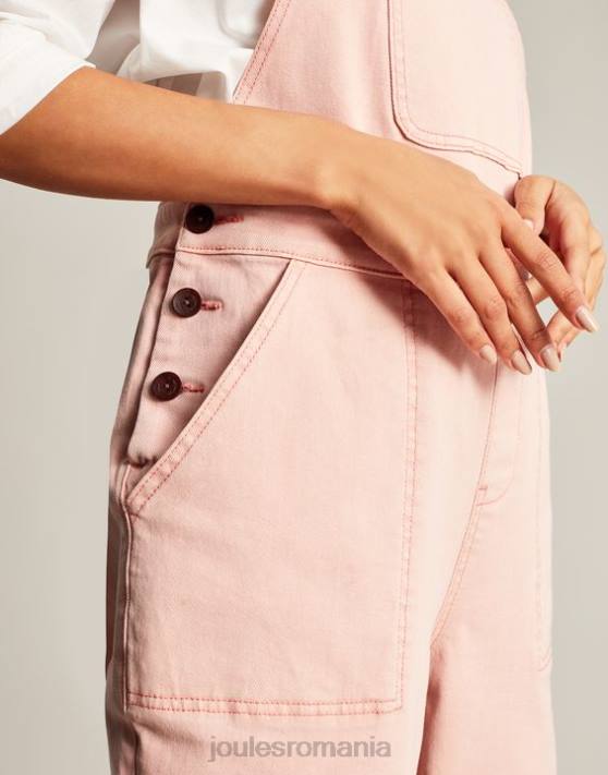 Joules femeilor salopetă din denim cu rampă 48DH109 îmbrăcăminte roz | Joules Romania