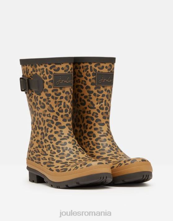 Joules femeilor cizme de ploaie cu înălțime medie molly cu imprimeu leopard 48DH148 încălţăminte leopard bronz | Joules Romania