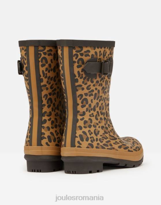 Joules femeilor cizme de ploaie cu înălțime medie molly cu imprimeu leopard 48DH148 încălţăminte leopard bronz | Joules Romania