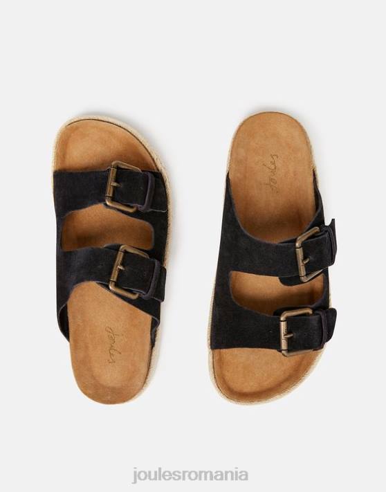 Joules femeilor glisori cu cataramă lucinda din piele intoarsa 48DH142 încălţăminte peacoat bleumarin | Joules Romania