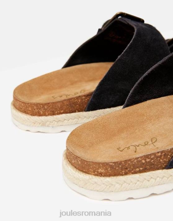 Joules femeilor glisori cu cataramă lucinda din piele intoarsa 48DH142 încălţăminte peacoat bleumarin | Joules Romania