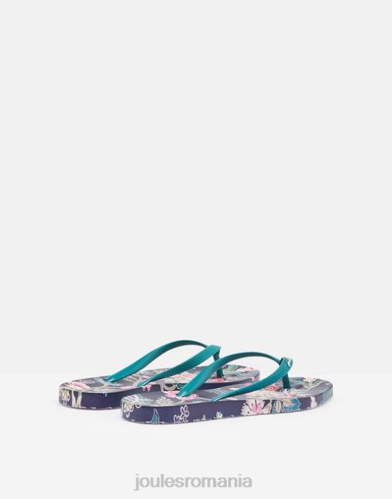 Joules femeilor șlapi sunvale 48DH154 încălţăminte floral bleumarin | Joules Romania