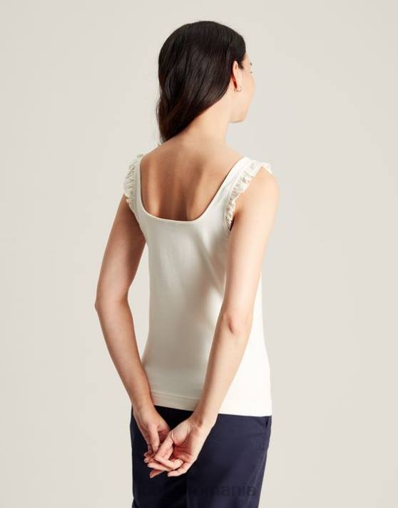 Joules femeilor rezervor claire frill 48DH130 îmbrăcăminte cremă | Joules Romania