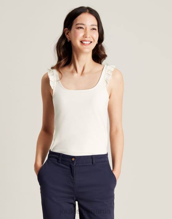 Joules femeilor rezervor claire frill 48DH130 îmbrăcăminte cremă | Joules Romania