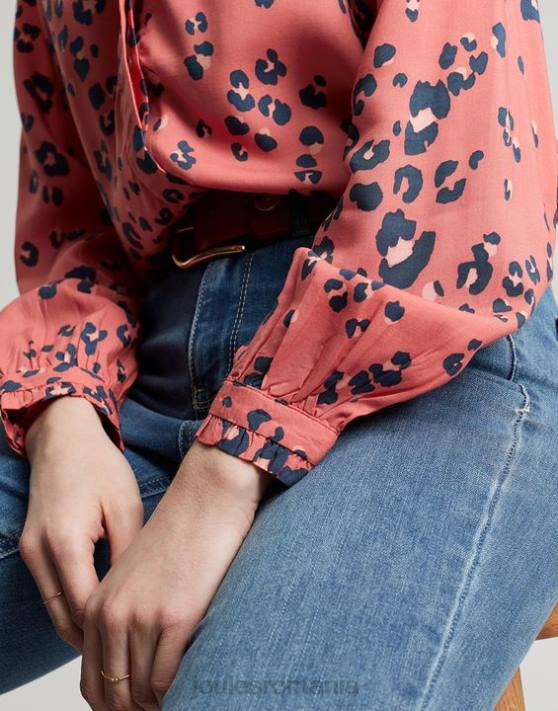 Joules femeilor cămașă kalina cu plăcuță ascunsă 48DH59 îmbrăcăminte leopard roșu | Joules cizme