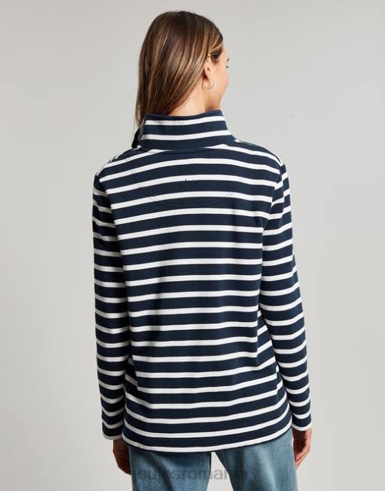 Joules femeilor hanorac cu dungi pip 48DH27 îmbrăcăminte dungă crem bleumarin | Joules bags