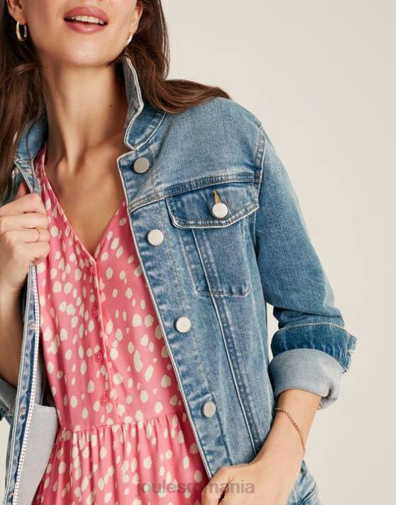Joules femeilor jachetă de denim relaxată Arkley 48DH24 îmbrăcăminte albastru deschis | Joules bags