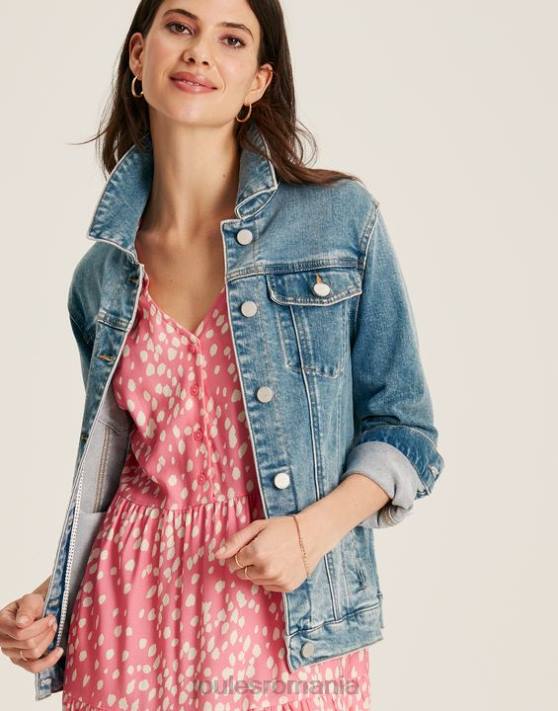 Joules femeilor jachetă de denim relaxată Arkley 48DH24 îmbrăcăminte albastru deschis | Joules bags