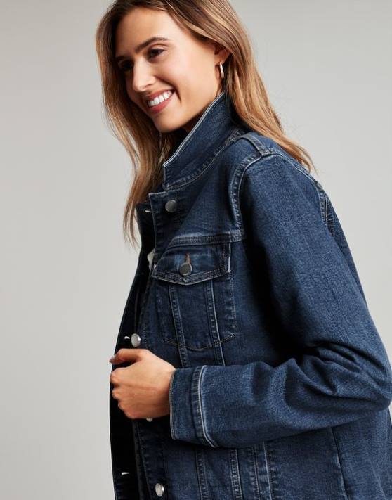 Joules femeilor jachetă de denim relaxată Arkley 48DH57 îmbrăcăminte indigo | Joules bags