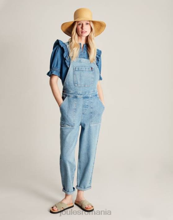Joules femeilor salopete cu picioare drepte 48DH61 îmbrăcăminte indigo deschis | Joules Romania