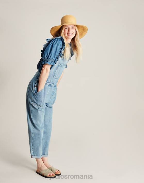 Joules femeilor salopete cu picioare drepte 48DH61 îmbrăcăminte indigo deschis | Joules Romania