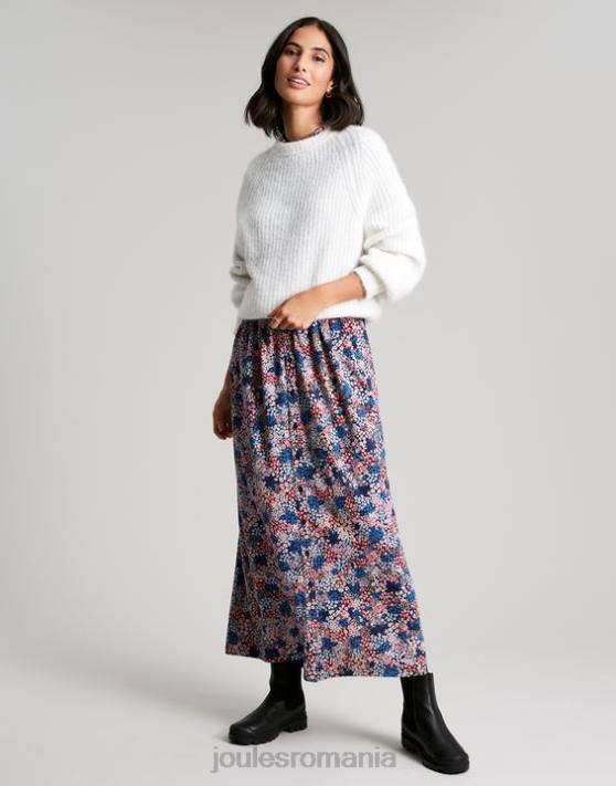Joules femeilor rochie cămașă midi din jerseu nova 48DH64 îmbrăcăminte navy ditsy | Joules Romania