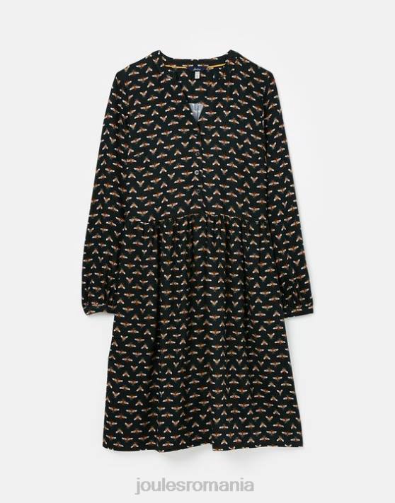 Joules femeilor rochie cămașă sophia cu jumătate de pat 48DH138 îmbrăcăminte albină neagră | Joules bags