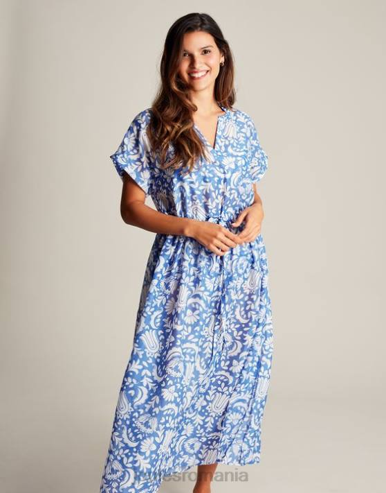 Joules femeilor rochie de plajă Brooke 48DH4 îmbrăcăminte albastru floral | Joules Romania