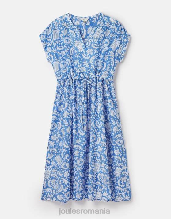 Joules femeilor rochie de plajă Brooke 48DH4 îmbrăcăminte albastru floral | Joules Romania