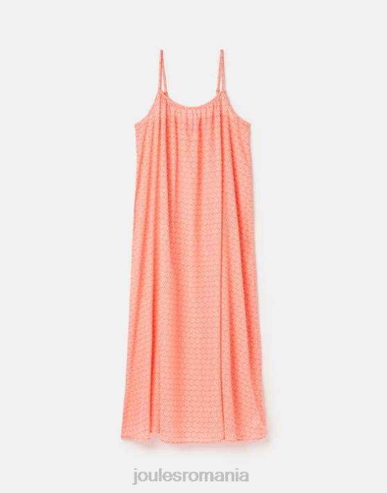 Joules femeilor rochie de plajă amanda 48DH70 îmbrăcăminte ditsy portocaliu | Joules Romania