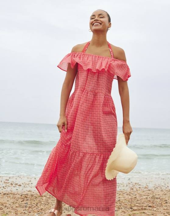 Joules femeilor rochie de plajă fern 48DH91 îmbrăcăminte roz floral | Joules Romania