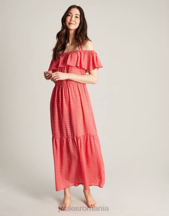 Joules femeilor rochie de plajă fern 48DH91 îmbrăcăminte roz floral | Joules Romania