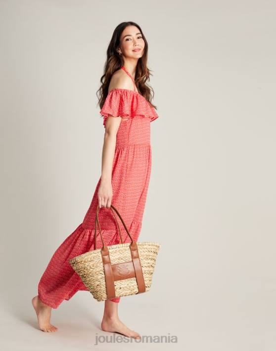 Joules femeilor rochie de plajă fern 48DH91 îmbrăcăminte roz floral | Joules Romania