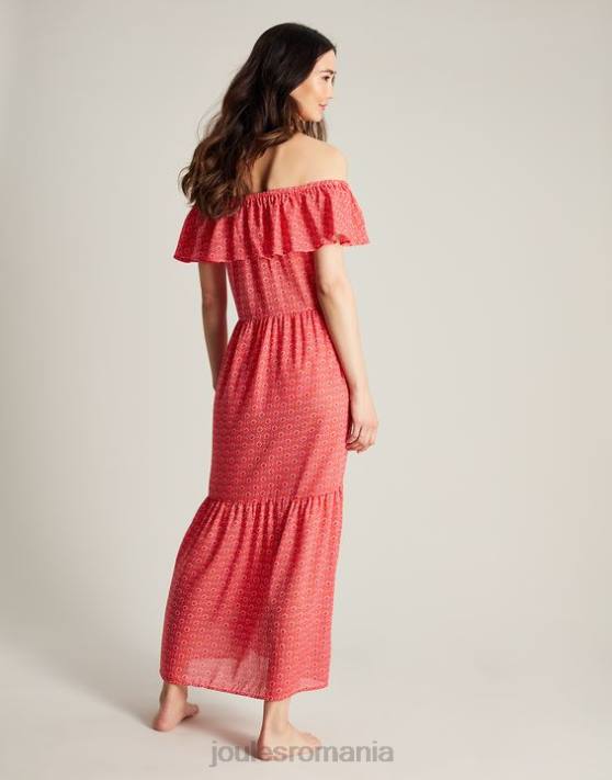 Joules femeilor rochie de plajă fern 48DH91 îmbrăcăminte roz floral | Joules Romania