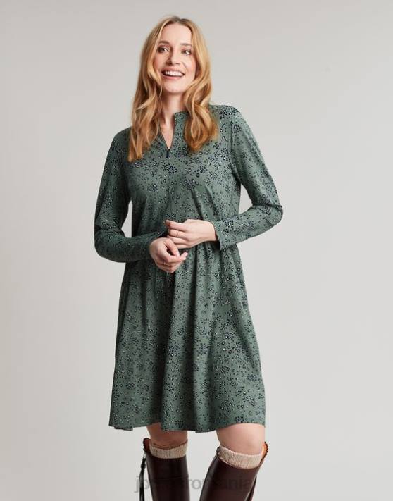 Joules femeilor rochie din jerse aurora cu fermoar 48DH19 îmbrăcăminte leopard de dafin | Joules Romania