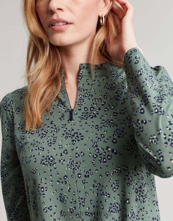 Joules femeilor rochie din jerse aurora cu fermoar 48DH19 îmbrăcăminte leopard de dafin | Joules Romania