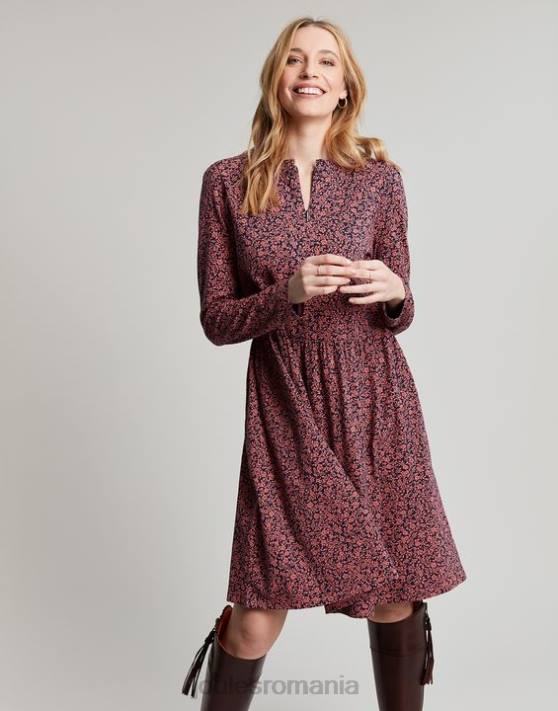 Joules femeilor rochie din jerse aurora cu fermoar 48DH38 îmbrăcăminte trandafir ditsy | Joules cizme