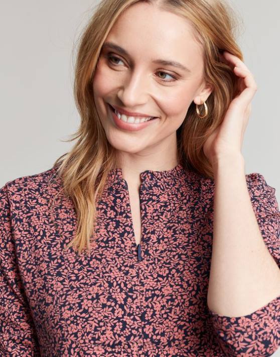 Joules femeilor rochie din jerse aurora cu fermoar 48DH38 îmbrăcăminte trandafir ditsy | Joules cizme