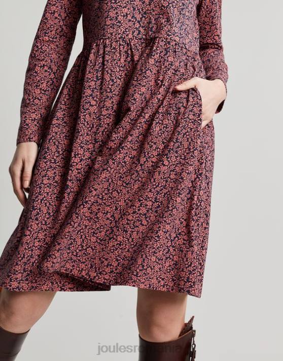 Joules femeilor rochie din jerse aurora cu fermoar 48DH38 îmbrăcăminte trandafir ditsy | Joules cizme