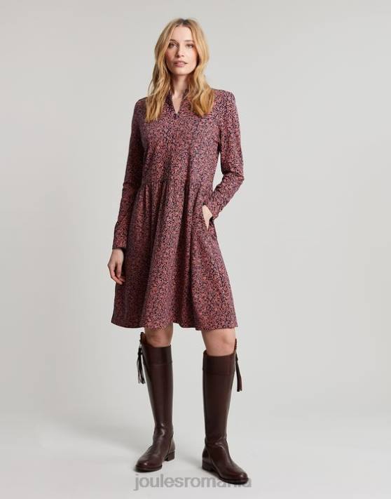 Joules femeilor rochie din jerse aurora cu fermoar 48DH38 îmbrăcăminte trandafir ditsy | Joules cizme