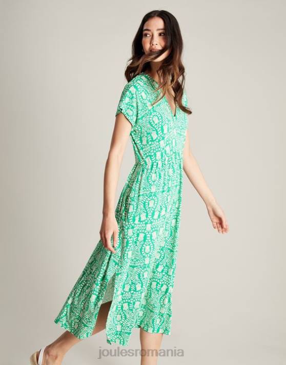 Joules femeilor rochie din tricou nia 48DH56 îmbrăcăminte verde floral | Joules cizme