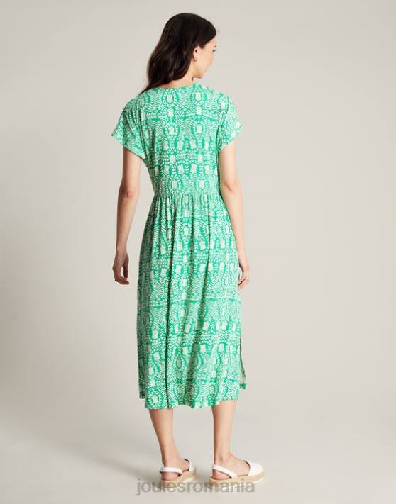 Joules femeilor rochie din tricou nia 48DH56 îmbrăcăminte verde floral | Joules cizme