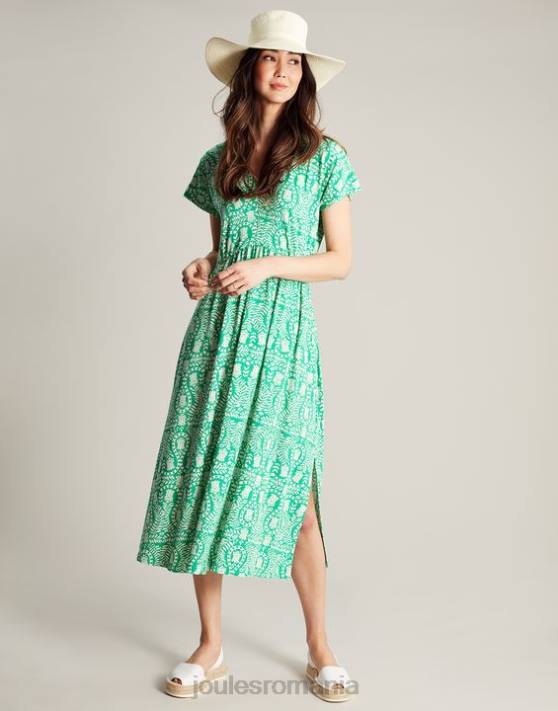 Joules femeilor rochie din tricou nia 48DH56 îmbrăcăminte verde floral | Joules cizme