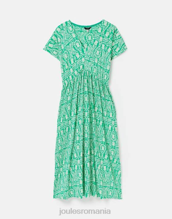 Joules femeilor rochie din tricou nia 48DH56 îmbrăcăminte verde floral | Joules cizme