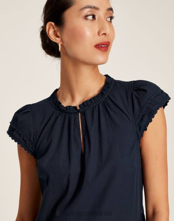 Joules femeilor rochie grace scurtă cu volan 48DH29 îmbrăcăminte marina marina | Joules cizme