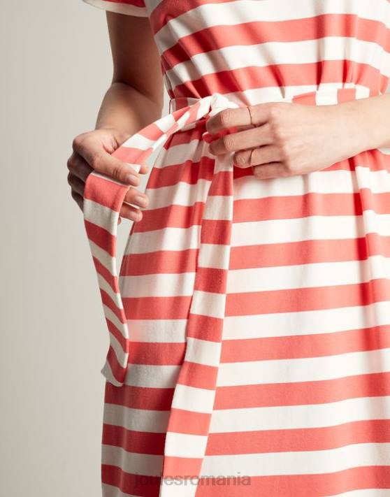 Joules femeilor rochie lunga din jerse paloma 48DH55 îmbrăcăminte dungă roz | Joules Romania