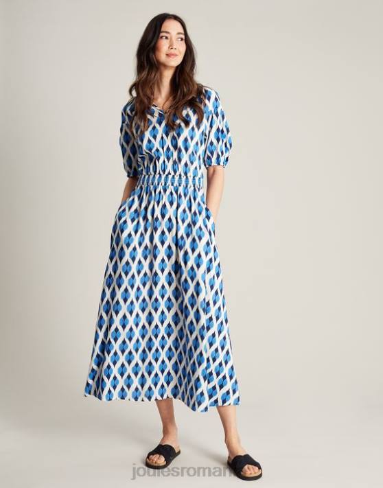 Joules femeilor rochie rochelle 48DH48 îmbrăcăminte ikat albastru | Joules bags